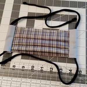 Green Plaid Cotton Hand Crafted Face Mask